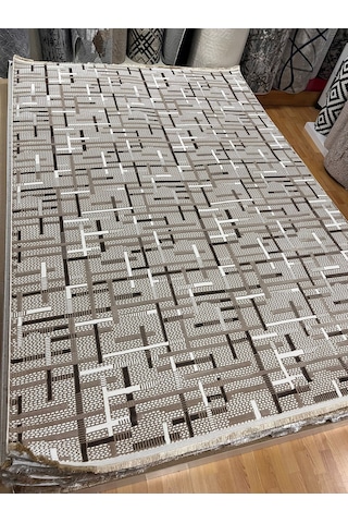 Bertuğ Halı Ada Serisi 01 Salon Oturma Odası Halısı 200x290 6m2 Kahve - Krem