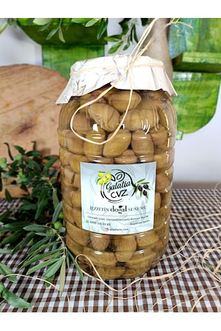 Aydın Yöresi Kalamata Cinsi Sofralık Tatlandırılmış Kırma Yeşil Zeytin 2 Kg