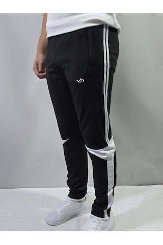 Jump Erkek Scuba Slim Fit Eşofman Altı Siyah/beyaz