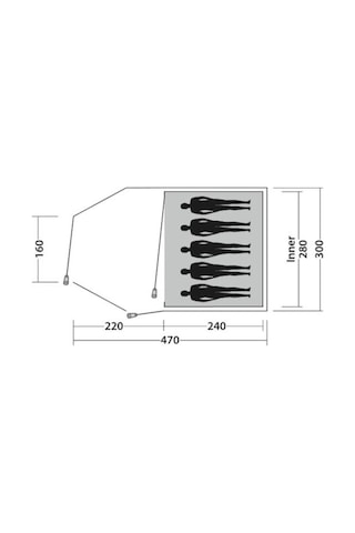 Easycamp Messina 500 14m² Blackroom 5 Kişilik 2metre Yüksek Aile Çadırı Çok Renkli