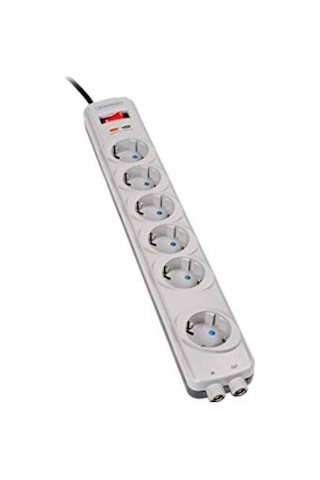 Bandridge BPC-6632 6'lı Akım Korumalı Priz Beyaz