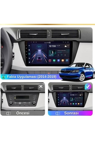 Medya Magic Skoda Fabia 2015-2020 Uyumlu 8-128 Gb Multimedya Navigasyon 9"
