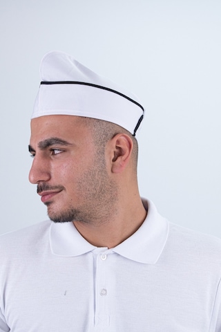 Chef Bone Kep Aşçı Şef Şapkası Beyaz Siyah Biyeli Çok Renkli