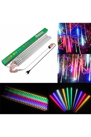 Meteor Yağmur Led Takımı-dekoratif Işık Akar Led Dış Mekan-10lu RGB