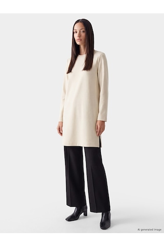 Lcw Everyday Gri Oversize Soft Touch Kadın Tunik