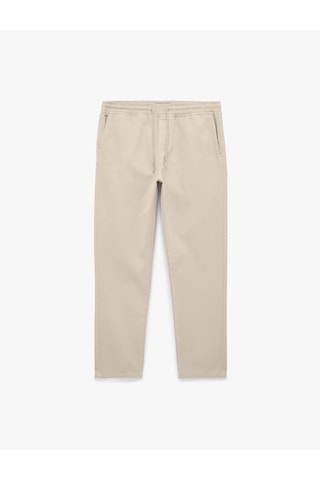 Koton Regular Fit Pamuklu Cepli Gabardin Beli Bağcıklı Yazlık Pantolon Bej 6sam40053hw Ekru