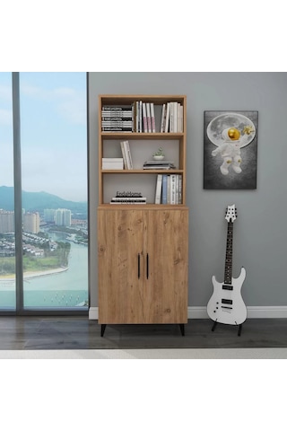 Reyo Home Oras 6 Raflı 2 Kapaklı Klasik Kitaplık Atlantik Çam