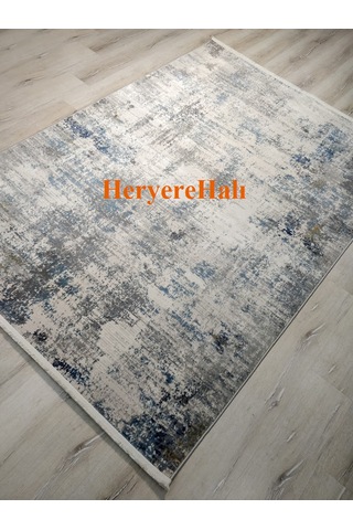 Lagos Lgs 09 Cream Blue Hav Toz Vermez Modern Makine Halısı