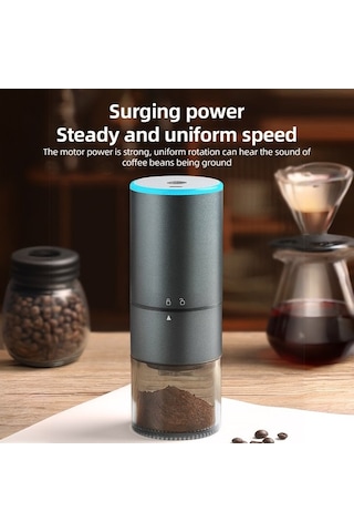 Bloomnest Elektrikli Kahve Çekirdeği Öğütücü 25g Kapasiteli Sessiz Seramik Çekirdek Tip-c Şarjlı Temizleme Fırçalı Mavi