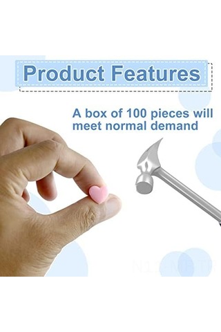 Mufunye 100 Adet Pembe 0.47 İnç Uçlu Pushpin - Yumuşak Tahta Duvar Panosu İçin Fotoğraf Kartpostal Harita Sabitleyici Ofis Ve Ev Dekorasyon Çivi