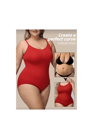 Bel Göbek Ve Karın Sıkılaştırıcı Seamless Çıtçıtlı Zıbın Korse 9051 Kırmızı