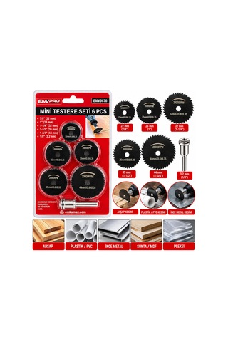 6pcs Mini Testere Set 7/8 Inc-22mm - 1 Inc-25mm - 1-1/4 Inc-32mm - 1-1/2 Inc-35mm - 1-3/4 Inc- 44mm - 1/8 Inc--3.2mm 5570