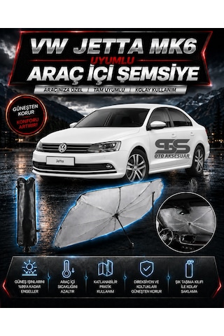 Volksvogen Jetta Mk6 Araç Ön Cam Güneşliği Katlanabilir Şemsiye Oto Güneşlik Uv Korumalı Gölgelik Araba Oto Şemsiyesi