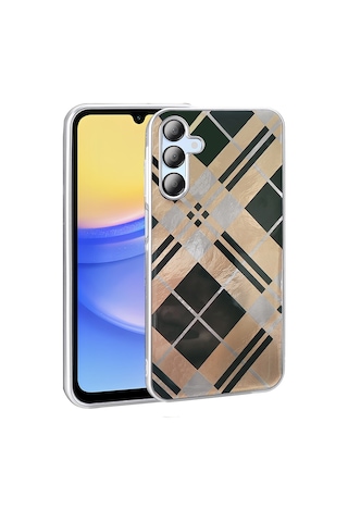 Samsung Uyumlu Galaxy A15 Kılıf Desenli Zore Mep Kapak Geometrik