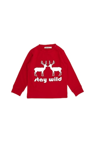 Yılbaşı Özel Kırmızı Uzun Kollu Unisex Tshirt Kırmızı