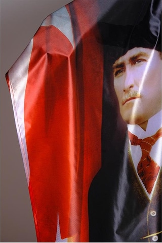 Atatürk Portre Raşel Kumaş Dijital Baskı Bayrak 100x150 cm