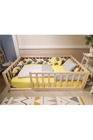 Trendy Montessori Doğal Bebek Ve Çocuk Karyolası 80 x 180