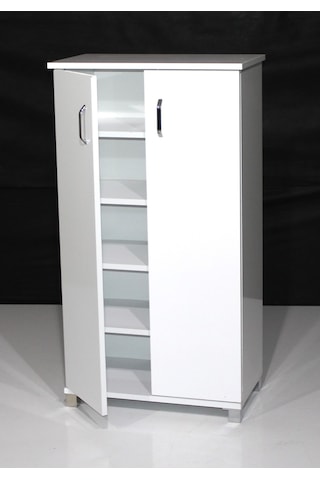 Mobilya Sarayı 2 Kapaklı Raflı Ayakkabılık Beyaz