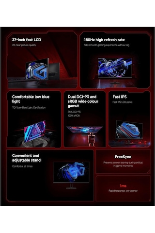 Xiaomi 2k Gaming Monitör G27qi Eu 1 Ms Ful Hd 180 Hz