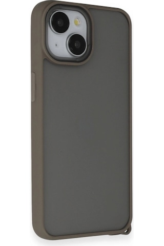 Apple Uyumlu iPhone 14 Kılıf Elegant Kapak - Titan Gri