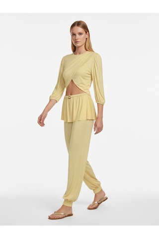 Xint Sarı Doğal Dökümlü Oversize Pantolon 470533