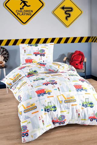 Eponj Home Junior Nevresim Seti Tek Kişilik Şantiyeparkı Beyaz Beyaz