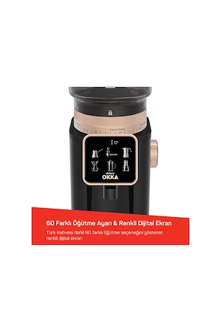 Arzum OK0044 Master nd Kahve Öğütücü 60 Öğütme Ayarlı Dijital Ekranlı