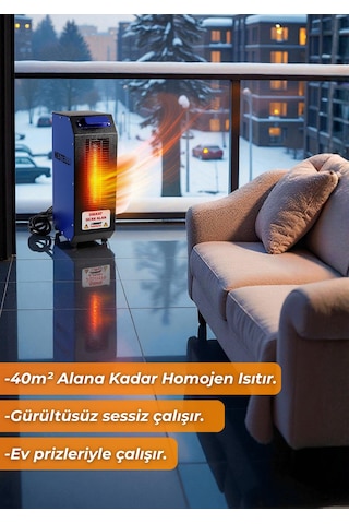 Nestello Elektrikli Isıtıcı 3400w, 3 Kademeli Ayar, Sessiz Fanlı Isıtıcı