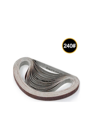 Lemestar 10 Adet 330x10mm Alüminyum Oksit Zımpara Kayışı - 240 Kum - Taşlama Ve Parlatma İçin