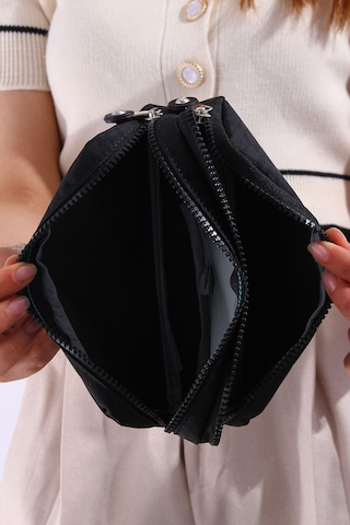 Rlx-124 İki Gözlü Klinkır Kumaş Kalemlik Okul Üniversite Çanta Açık Mavi Renkli