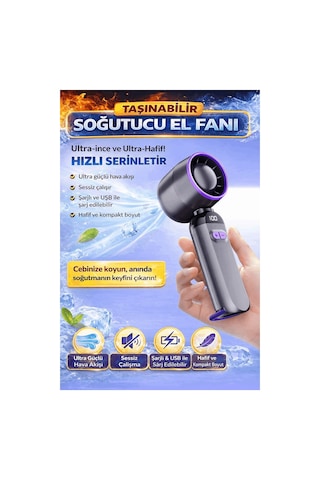Şarjlı Mini El Fanı Ve Masa Fanı Soğutucu Pervane Taşınabilir Şarj Edilebilir 001