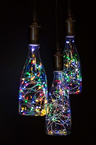 Pilli Renkli Peri Led Işık Saçak 10 Metre Dekoratif Aydınlatma (354600947)