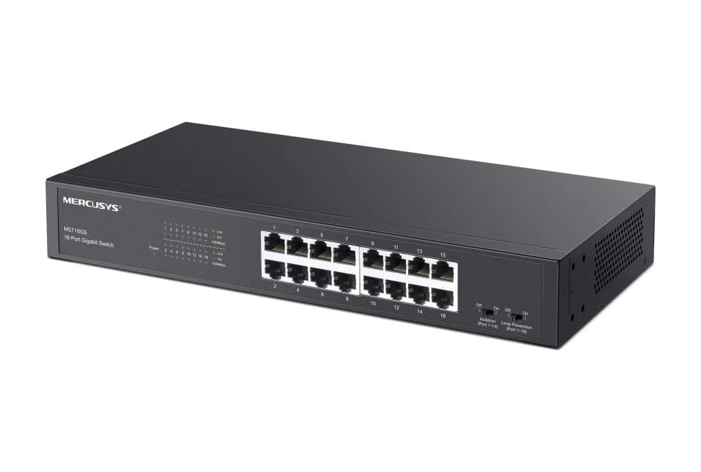 Ms116gs 16-port Gigabit Portlu, Metal Kasalı, Qos Özellikli, Kurulum Gerektirmeyen Tak Ve Çalıştır Özellikli Switch