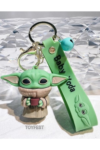 Star Wars Mandalorian The Child Grogu Baby Yoda Figür Anahtarlık Ve Kartlık 2 Si Bir Arada - Model 2