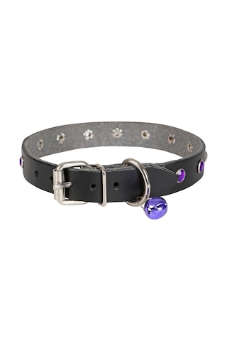 Cattie Taşlı Deri Kedi Boyun Tasması Xl 1.5x28-32CM Siyah