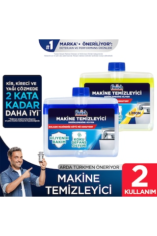 Finish Bulaşık Makinesi Temizleyici Koku Giderici Hijyenik Bakım Sıvısı 2 x 250 ML