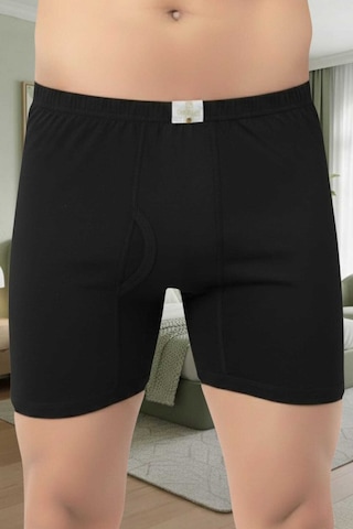 Uniquetrenders Erkek %100 Pamuklu 12'li Süprem Kumaş Penye Boxer Siyah