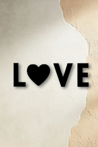 Love Yazılı Aşk Temalı 4'lü Duvar Dekoru Ahşap Tablo