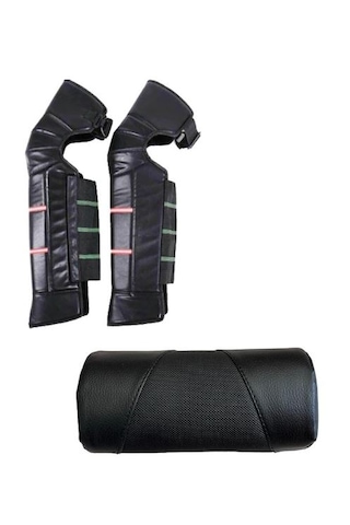 Bike Sky Diz & Bacak Koruma Deri Reflektörlü Dizlik + Kol Telefon Tutucu Çanta Siyah