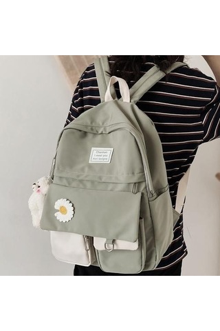 Kız Koleji Öğrenci Sırt Çantası Sevimli Çiçek Naylon Kadınlar Okul Çantası Lady Kawaii Sırt Çantası Kadın Moda Çanta Kitap Trendy Seyahat Yeni Sırt Çantaları 2z1u09 Yeşil