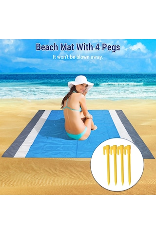 Shineyee 210x200cm Tpu Kaplı Dikişli Çadır Altı - Su Geçirmez, Katlanabilir, 4 Çivi İle Rüzgar Dayanıklı, Makine Yıkama Uygun, Gri-mavi-mavi Çok Renkli