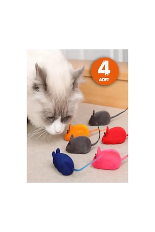 4 Adet Kedi Eğitim Oyuncak Faresi Sesli Eğitici