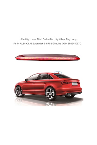Xindoker Audi A3 4-kapı 2004-2013 Yüksek Konum Fren Lambası - Yüksek Parlak Kırmızı Işık, Kolay Kurulum, Uzun Ömürlü Abs Malzeme