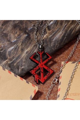 Dükkan Design Berserk Animesi Siyah Logo Kolye Çok Renkli