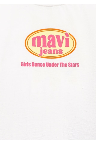 Mavi Gırls Just Wanna Have Fun Baskılı Tişört Krem