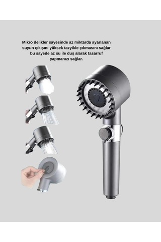 Hubrendy Tekno Spa Etkili Masaj Uçlu Duş Başlığı Ergonomik Tasarım Diğer
