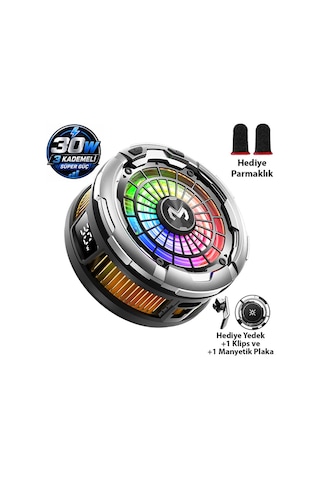 Memo Cx26 Ultra 30w Manyetik Telefon Soğutucu Rgb Magsafe Mobil Oyun Soğutucusu Yapay Zeka Destekli