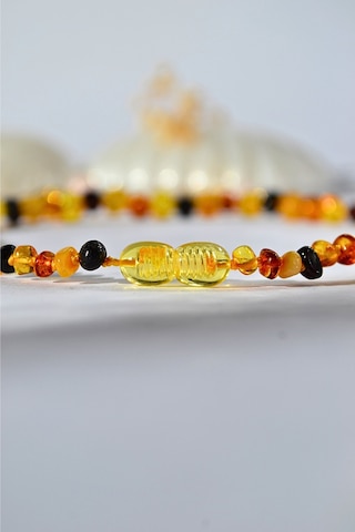 Kehribar Kolye Doğaltaş Çocuk 34cm Turuncu Amber