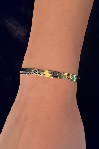 14 Ayar Altın İtalyan Ezme Bileklik 5.60 Mm Pembe Altın