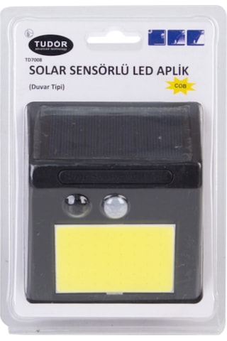 Tudor Led Ampul Aplik Solar Led Tek Sensörlü 20 Led Cob Td7008 0086 Beyaz